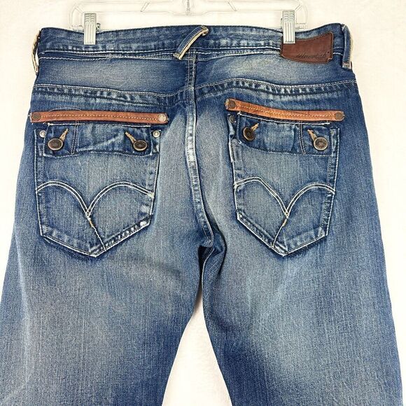 Vintage Levi's SilverTab Slim Boot Cut Jeans Size 36x30 Leather Trim Flap Pocket - Picture 4 of 11